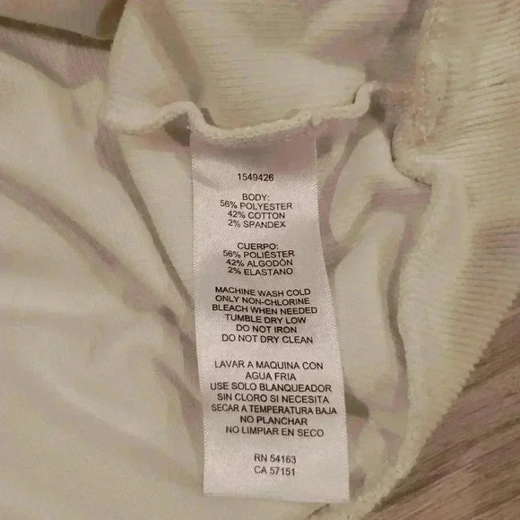 Andrew Marc New York Hoodie Unisex Medium  Ivory Ribbed Pullover Long Sleeve. - Picture 6 of 7